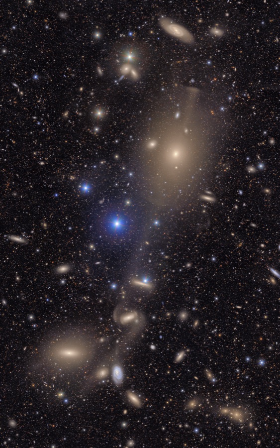 A section of sky toward the Virgo Cluster photographed by Rubin Observatory.